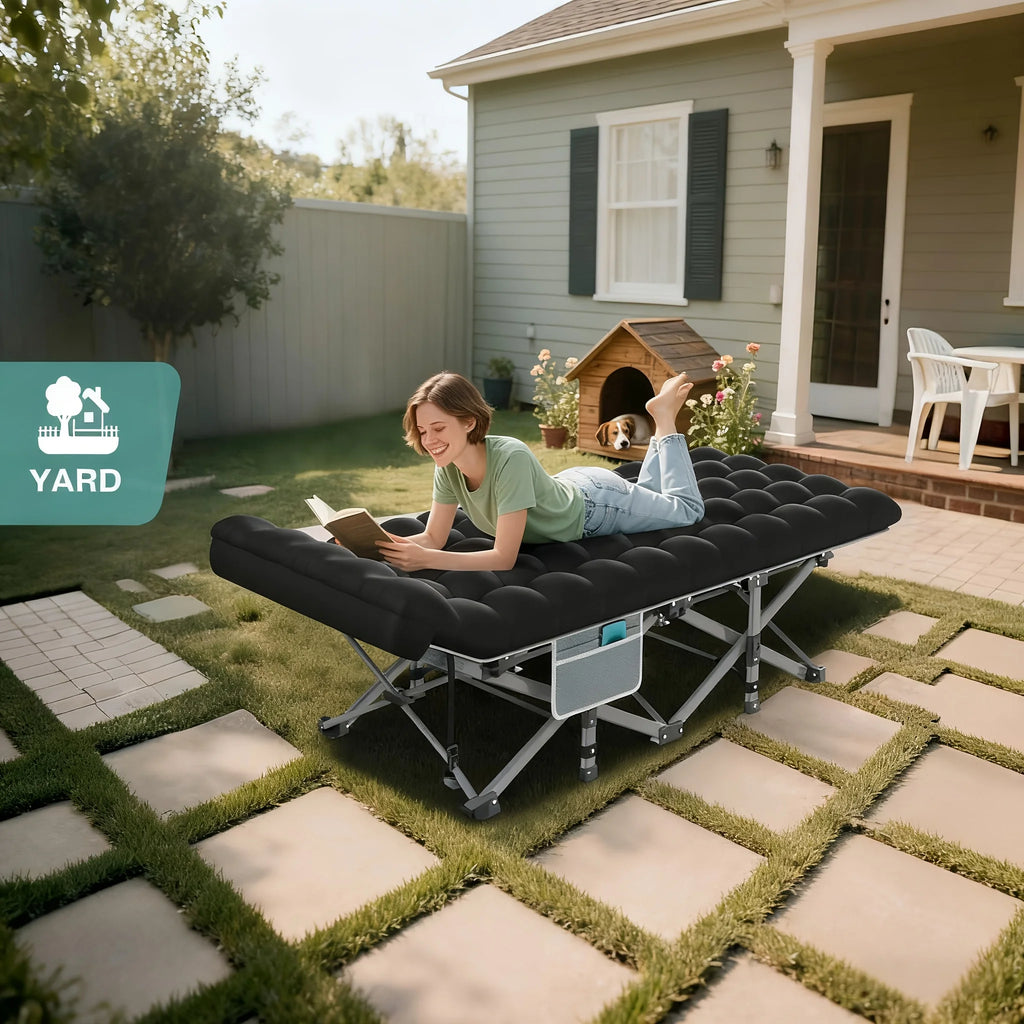 8-Leg Folding Bed With Mattress(Mattress-free Option Available)|Portable Adult Sleeping Cot With Carry