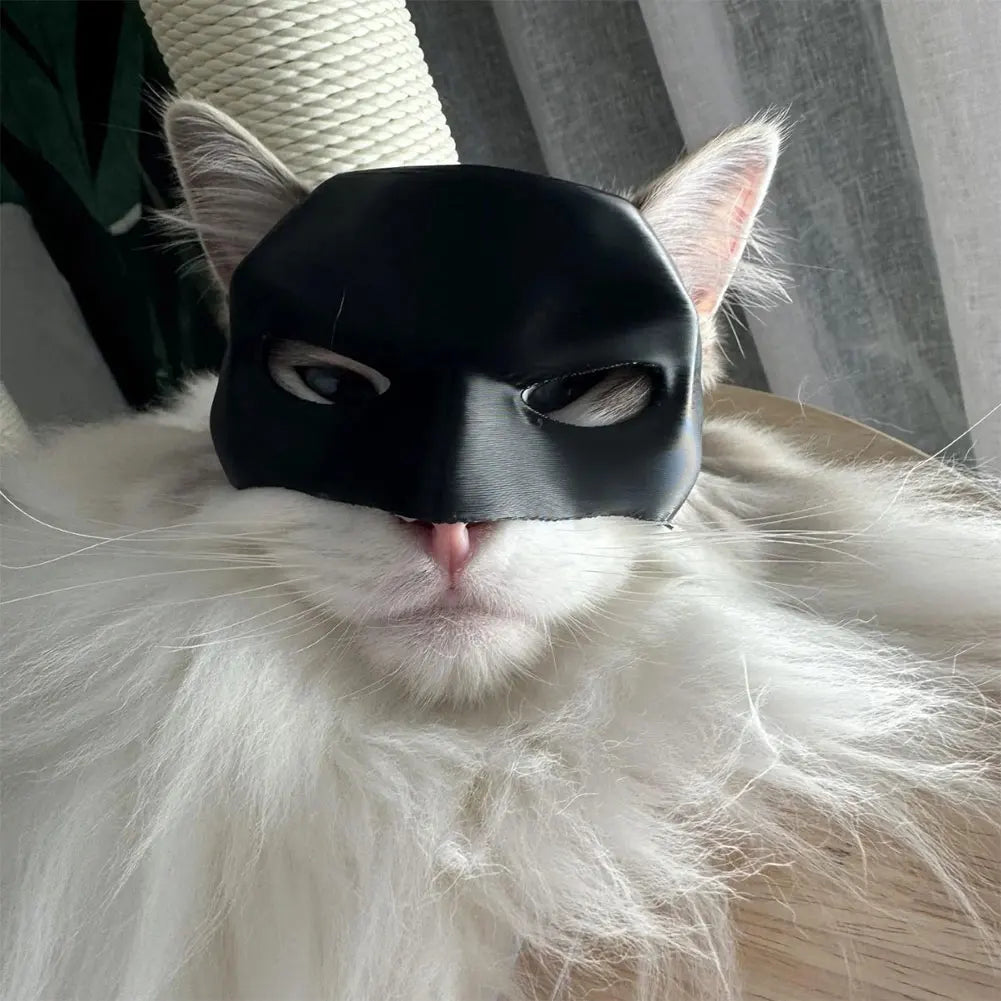 Bat Cat Avenger Mask Creative Black Cat Bat Mask Handmade Half Face Cat Mask Decorative Half Face Pet Mask for Party Favors