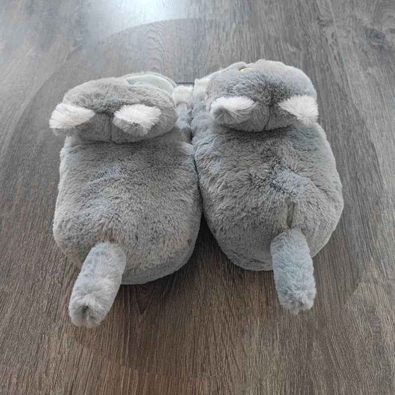 Cuddly Hug Cat Slippers Women Winter Home Fur Slides Kawaii Floor Shoes Furry Slippers Girl Kitty Mules Funny Cute Gift Slippers