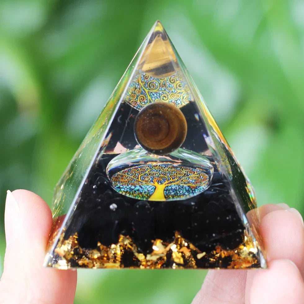 Orgonite Pyramid Crystals Natural Stone Orgone Energy Generator Healing Reiki Chakra Meditation Ornaments Crafts Office Decor