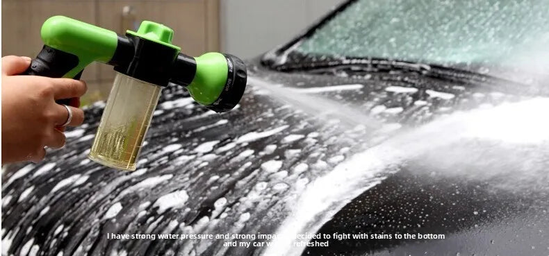 Multifunctional  Adjustable Mode Water Guns Nozzle Hose Washer Garten Watering Jet Sprayer with Foam Container Fertilizer Tools