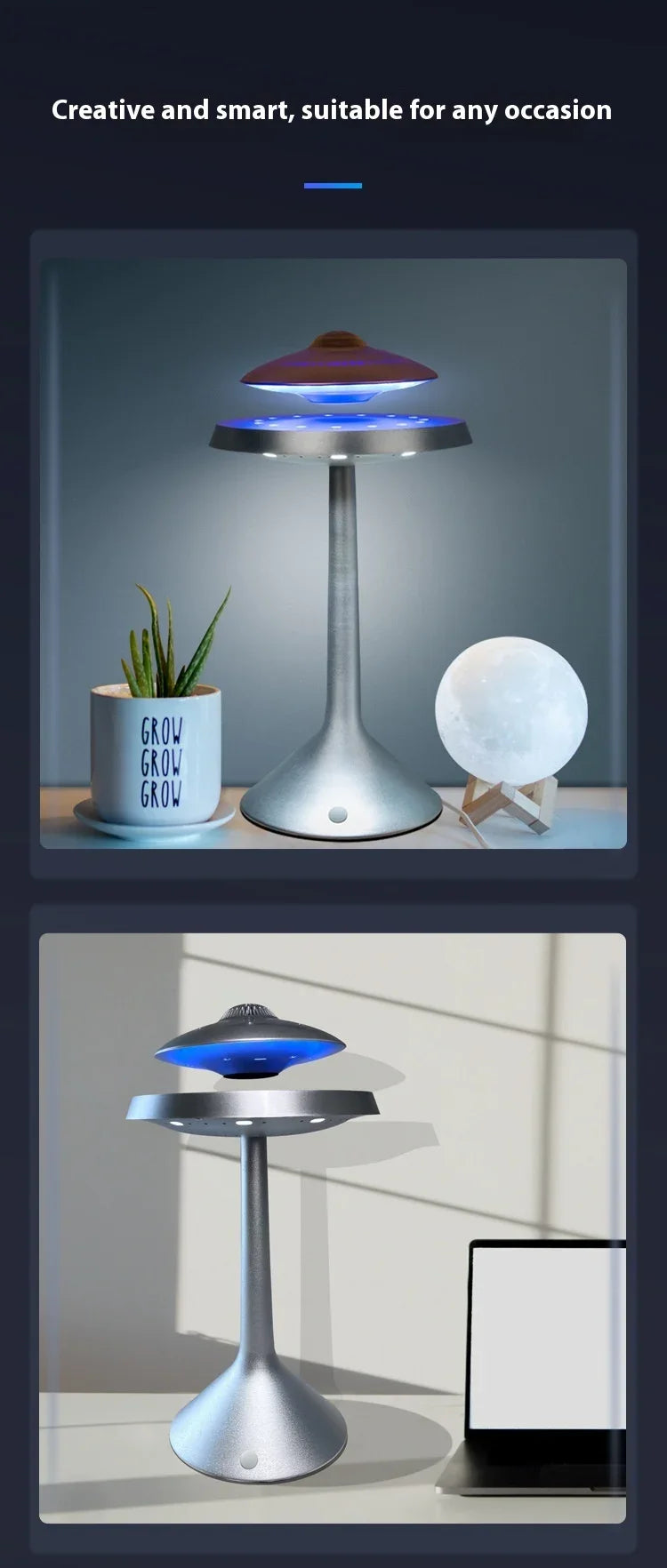 Creative Floating Bluetooth Speaker Magnetic Levitation UFO Gift for Kids 360 Degree Levitating Smart Audio Wireless 3D Surround