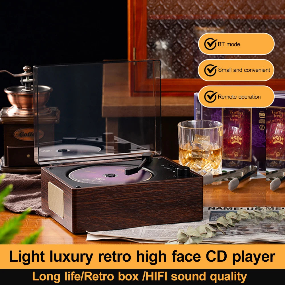 Home Music Player Rechargeable Remote Control Home Sound Bluetooth-Compatible 5.0 Support CD BT USB 3.5mm AUX Desktop CD Player