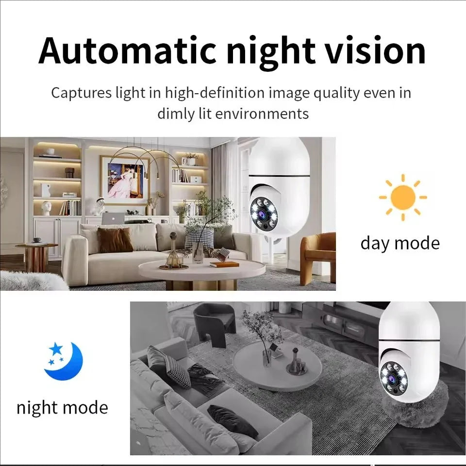 4G WiFi IP Camera E27 Bulb Cam 3MP Wireless Baby Monitor AI Tracking Security Video Surveillance Pet Cam SmartLife Indoor
