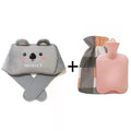 3-Piece Set Filling Water Type Hot Water Bag Hot Water Bottle Cover Plush Animal Belt Winter Menstrual Women Belly Hand Warmer