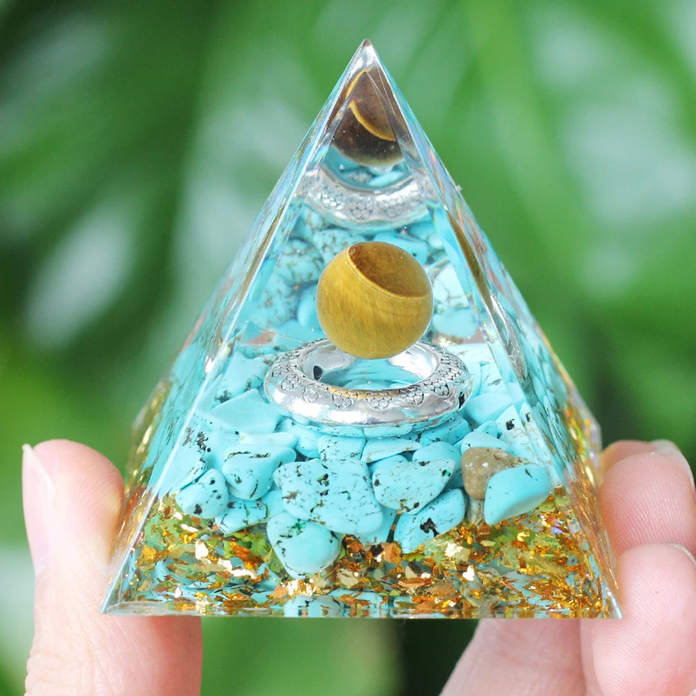 Orgonite Pyramid Crystals Natural Stone Orgone Energy Generator Healing Reiki Chakra Meditation Ornaments Crafts Office Decor