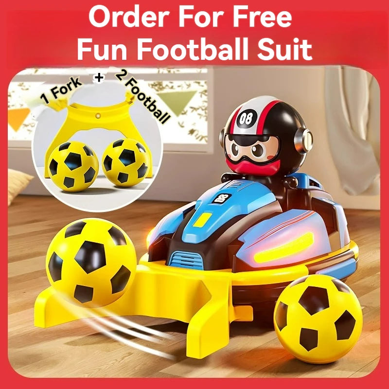 RC Bumper Car Football Battle Sports Game Toy 2.4G Remote Control Catapult Drift Doll Karting Toy with Music Light Toy Boy Gifts