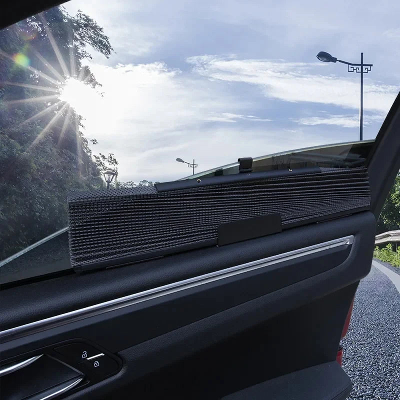 1PCS Car Side Folding Sunshade Retractable Car Front/Rear Window Sunshades Mesh UV Protect Curtain Foldable Auto Truck SunShield