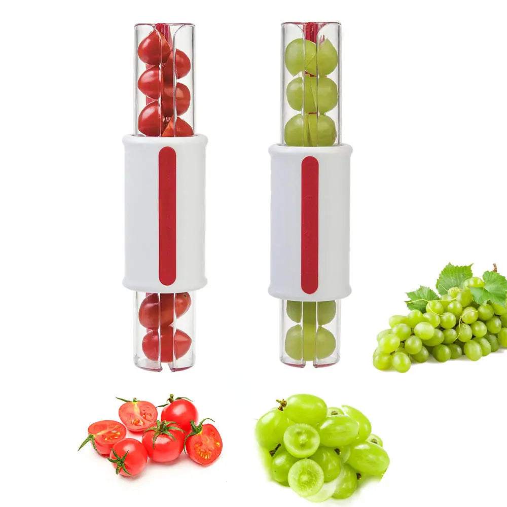 Non Stick Tomato Slicer Grape Cherry Cutter Manual Fruit Vegetable Dicer Rust Proof Blades Easy Clean Salad Prep Kitchen Gadget