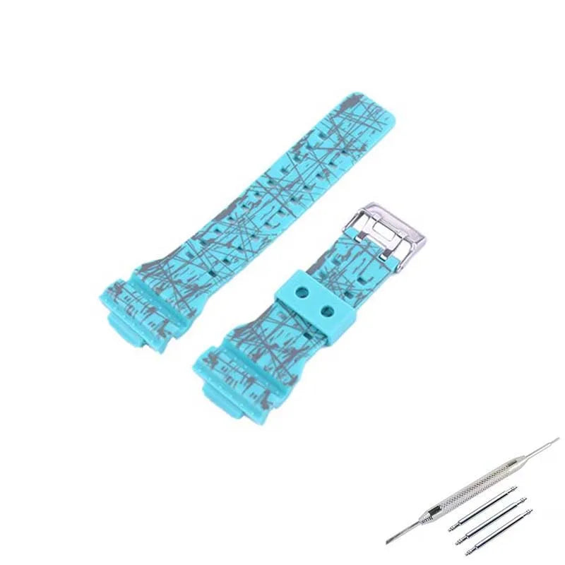 16mm Men's Camo Resin watch band Compatible for Casio GA-100/110/120/140 700 GD-100 GLS-100 GAX-100 watch strap rubber wristband