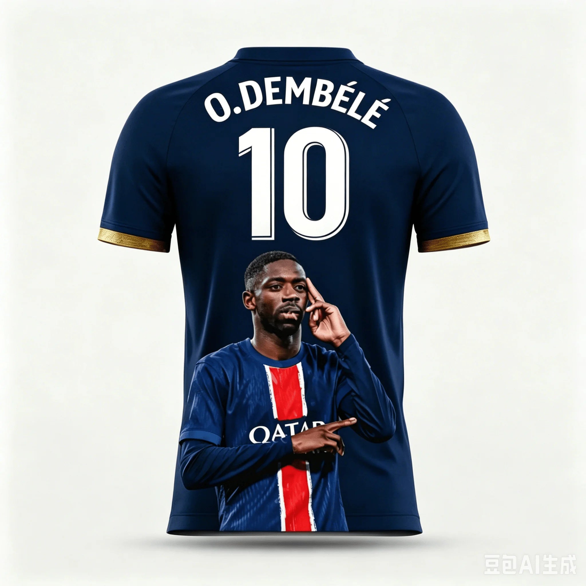 Dembélé Fan Exclusive Summer 3D Print Family Outfit Football Jersey T-shirt Loose and Comfortable Suitable for Daily Wear