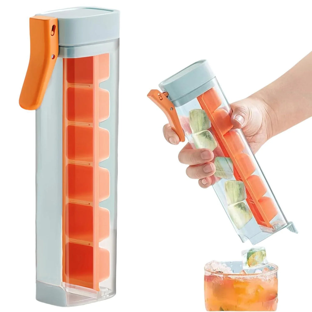 New Ice Cube Mold With One Hand, One Hand De-Icing Press Ice Tray Mold, Ice Cube Tray Cup, 6 Square Ice Cube Maker