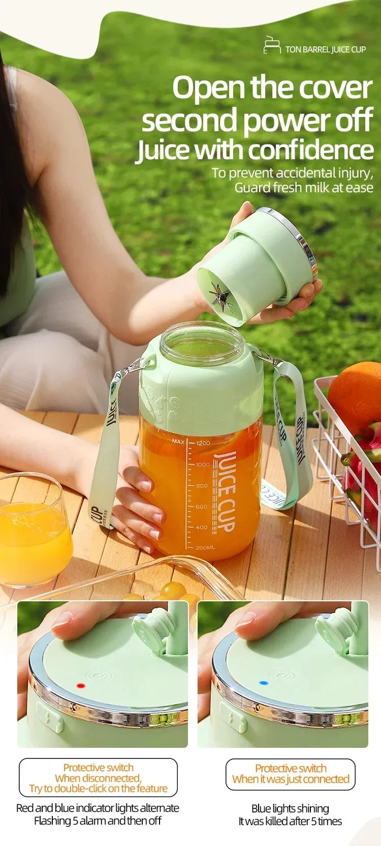Portable Juicer Blender High-Speed Mini Fruit Juice Cup with Stylish Design Powerful Motor for Home Outdoor Compact Convenient