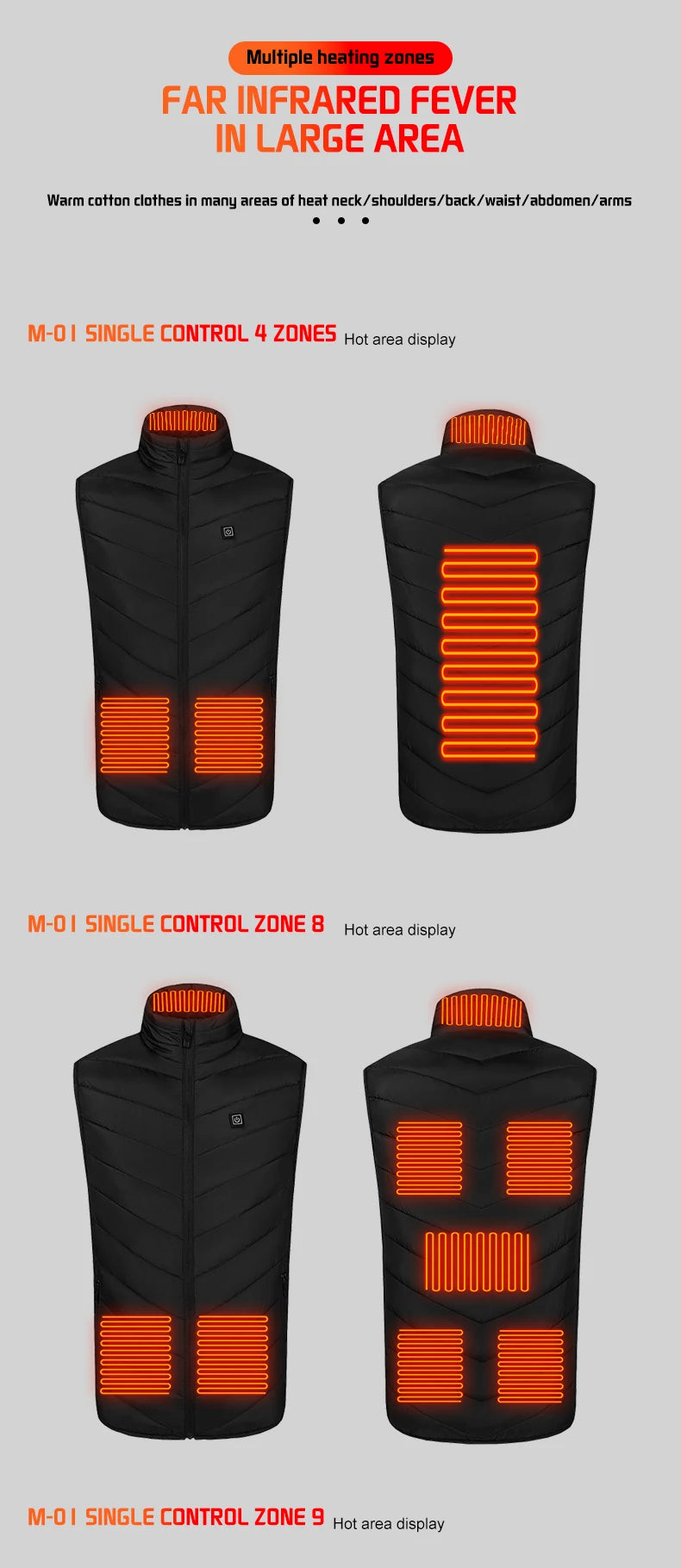 TODWARM Heating Vest Blue Men's Jacket Heated Winter Women's Heated Jacket Thermal Vest Warmer Outdoor Sports Jacket