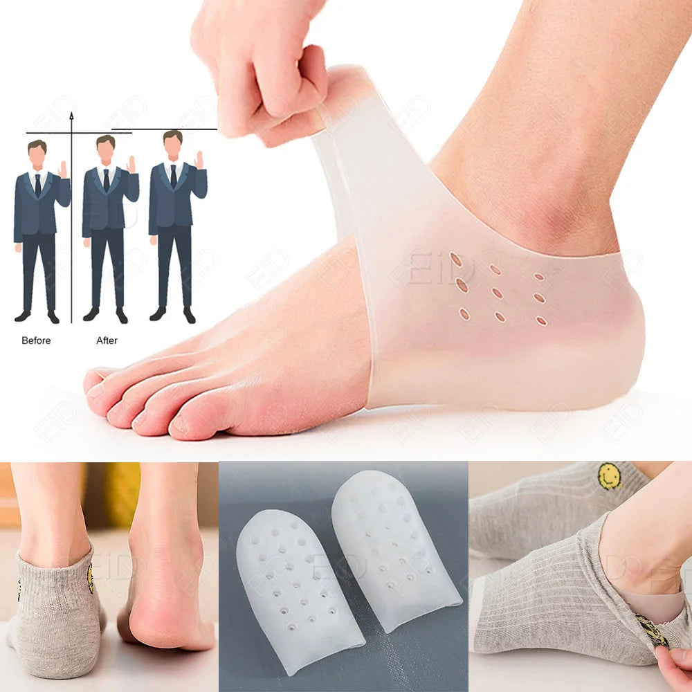 EiD 2cm 3cm 4cm Silicone Invisible Height Increase Insole Height Lift Taller 2in1 Soft Sock Shoes Pad for Men Women dropshipping
