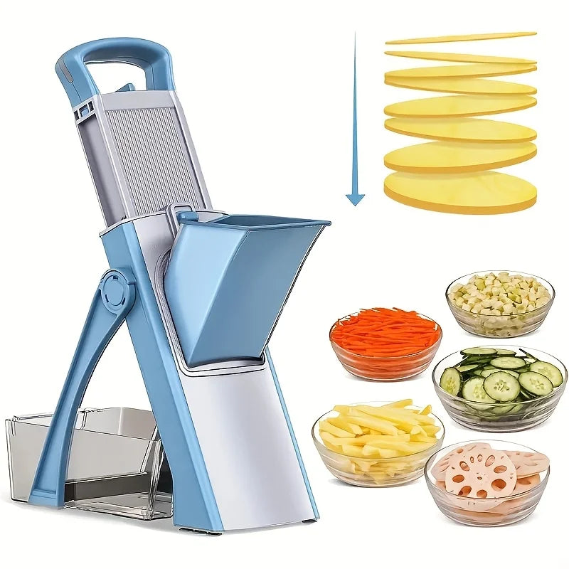 Adjustable Mandoline Slicer with Safety Glove, Large Vegetable Cutter for Potato Onion Cabbage - Food Chopper & Slicer