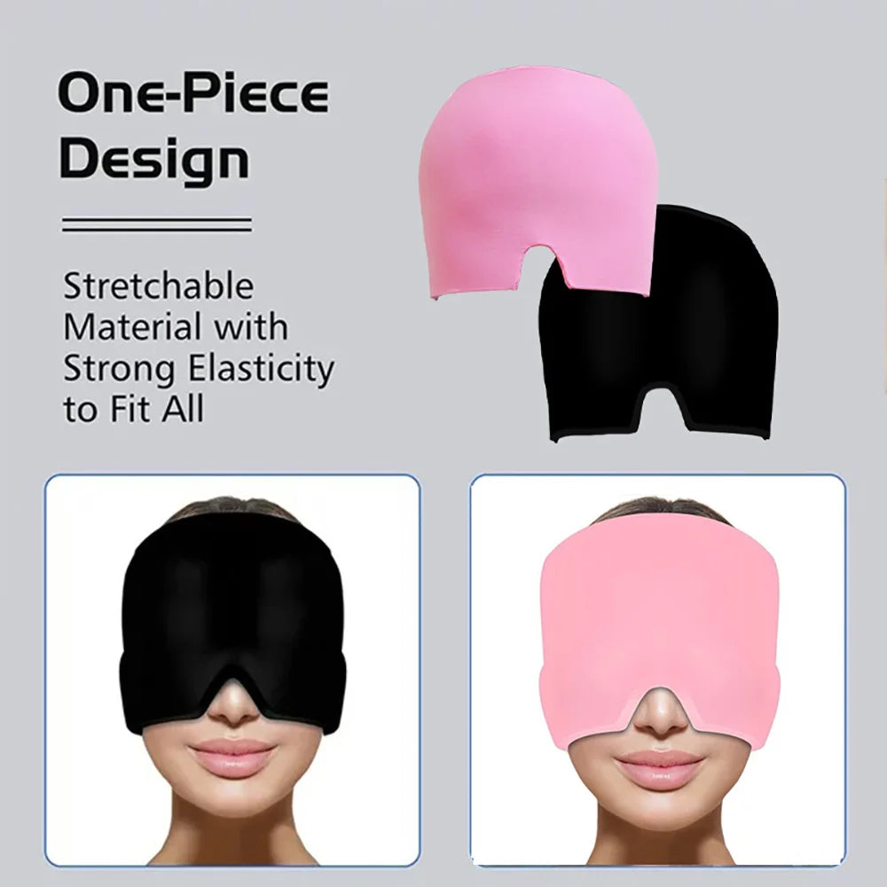 Gel Cold Compress Eye Mask Migraine Relief Cold Compress Therapy Cap Head Wrap Pack Eye Mask For Pressure Relieve Pain Ice Hat