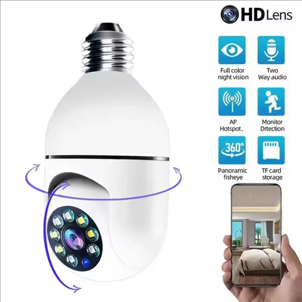 4G WiFi IP Camera E27 Bulb Cam 3MP Wireless Baby Monitor AI Tracking Security Video Surveillance Pet Cam SmartLife Indoor