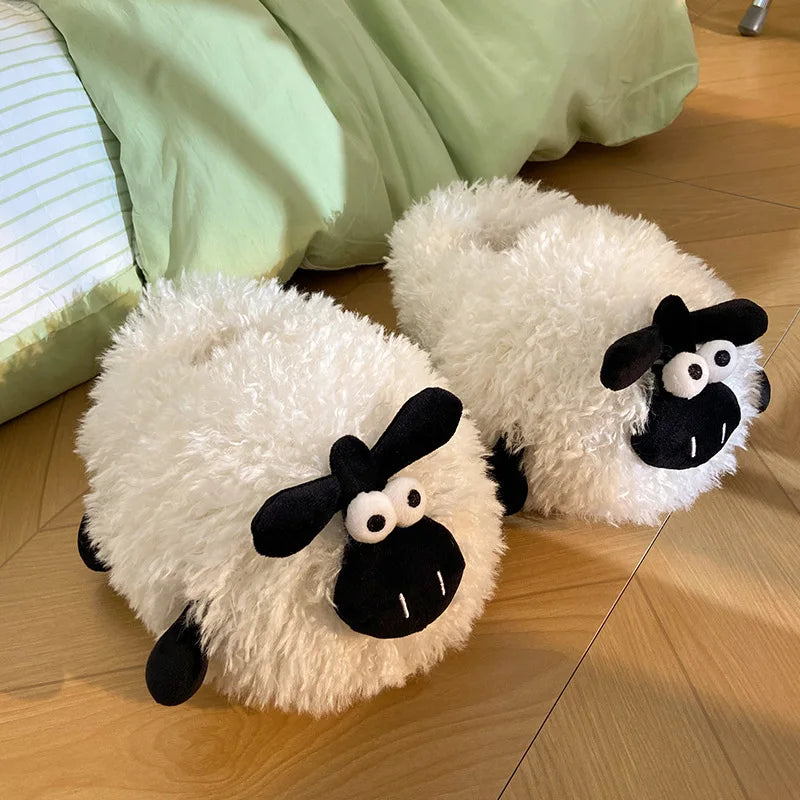 Cuddly Hug Cat Slippers Women Winter Home Fur Slides Kawaii Floor Shoes Furry Slippers Girl Kitty Mules Funny Cute Gift Slippers