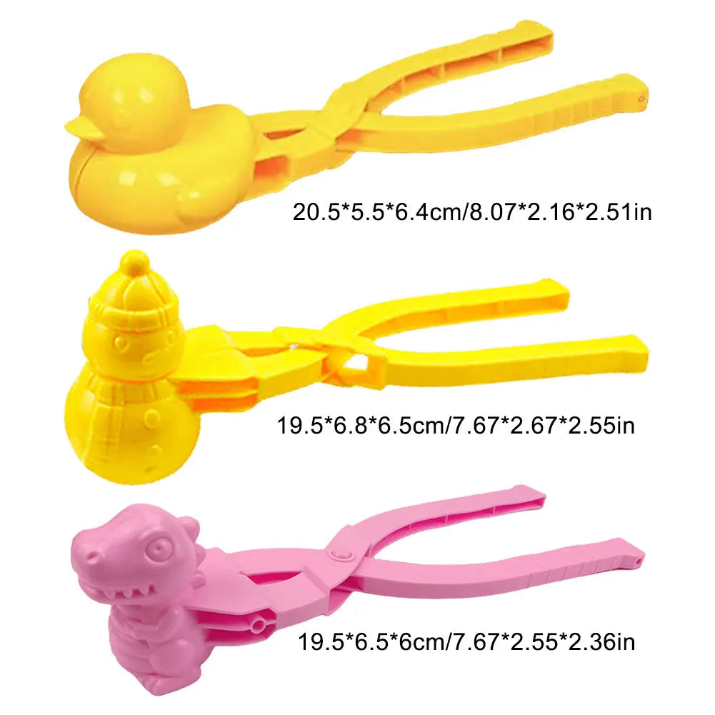 Snowball Maker Clip for Kids Adult Heart Snowflake Duck Shape Clip Tongs for Outdoor Sand Snow Ball Mold Toys Fight Sports Toys