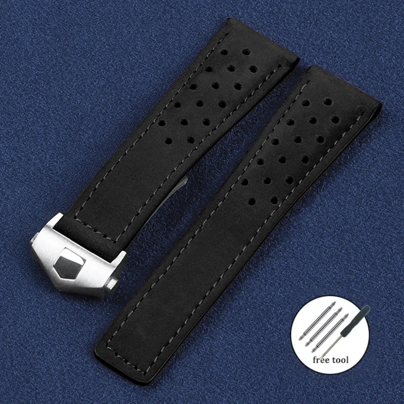 Genuine Leather Strap 20mm 22mm 24mm Cow Watch Band for Tag Heuer for Carrera Series Wristband Universal Sport Soft Bracelet