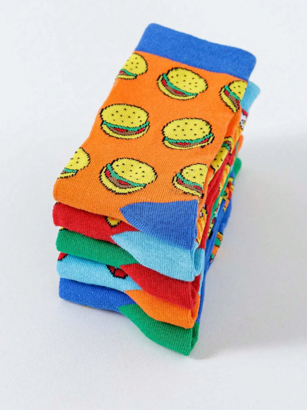 5 pairs/sets of men's four seasons European and American trend color food pattern combination