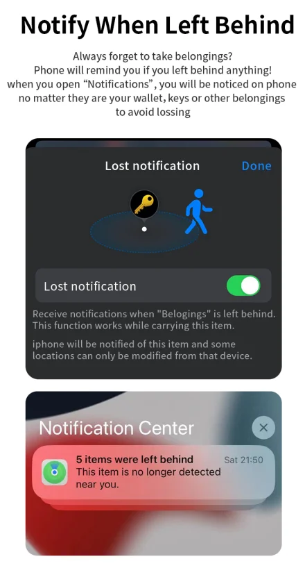 Security Bluetooth GPS Tracker Tag Based on iphone Find My app airtag Anti-lose Sound Locate Message Reminder Alarm Key Finder