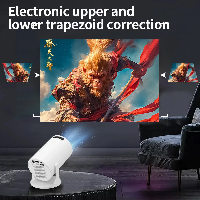 HY300 Mini portable 4k projector 1080P android Smart home  movie theater projectors bluetooth and wifi