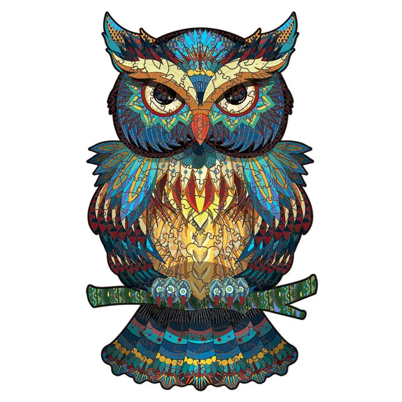Cool Owl Wood Jigsaw Puzzle Animal Funny Wooden Puzzles Adults High End Montessori Educational Toys Children Board Game Gift