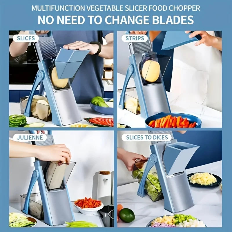 Adjustable Mandoline Slicer with Safety Glove, Large Vegetable Cutter for Potato Onion Cabbage - Food Chopper & Slicer