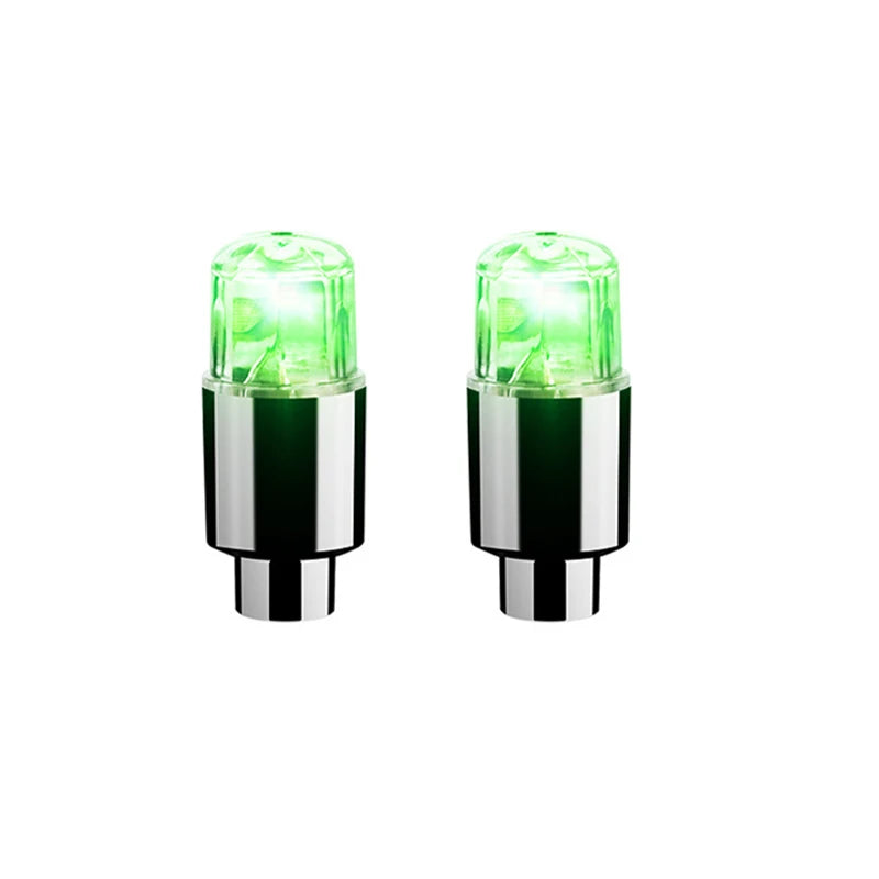 4Pcs Colorful LED Wheel Lights Car Tire Valve Caps Neon Light Bulb Universal Car Motorcycle Bicycle Valve Cover Auto Exterior