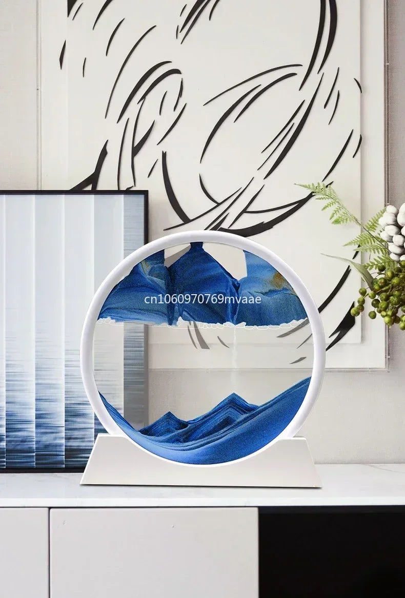 Sandscape Moving Sand Art Frame Quicksand 3D Dynamic Liquid Hourglass Kinetic Sand Painting Flowing Sand Office Home Decor Gifts