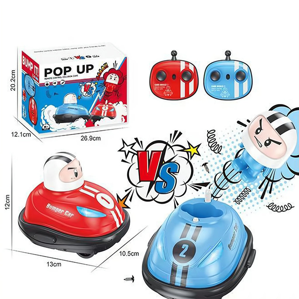 2025 RC Super Battle Bumper Car 2.4G Pop-up Doll Crash Bounce Ejection Light Children's Remote Control Toys Gift for Parenting