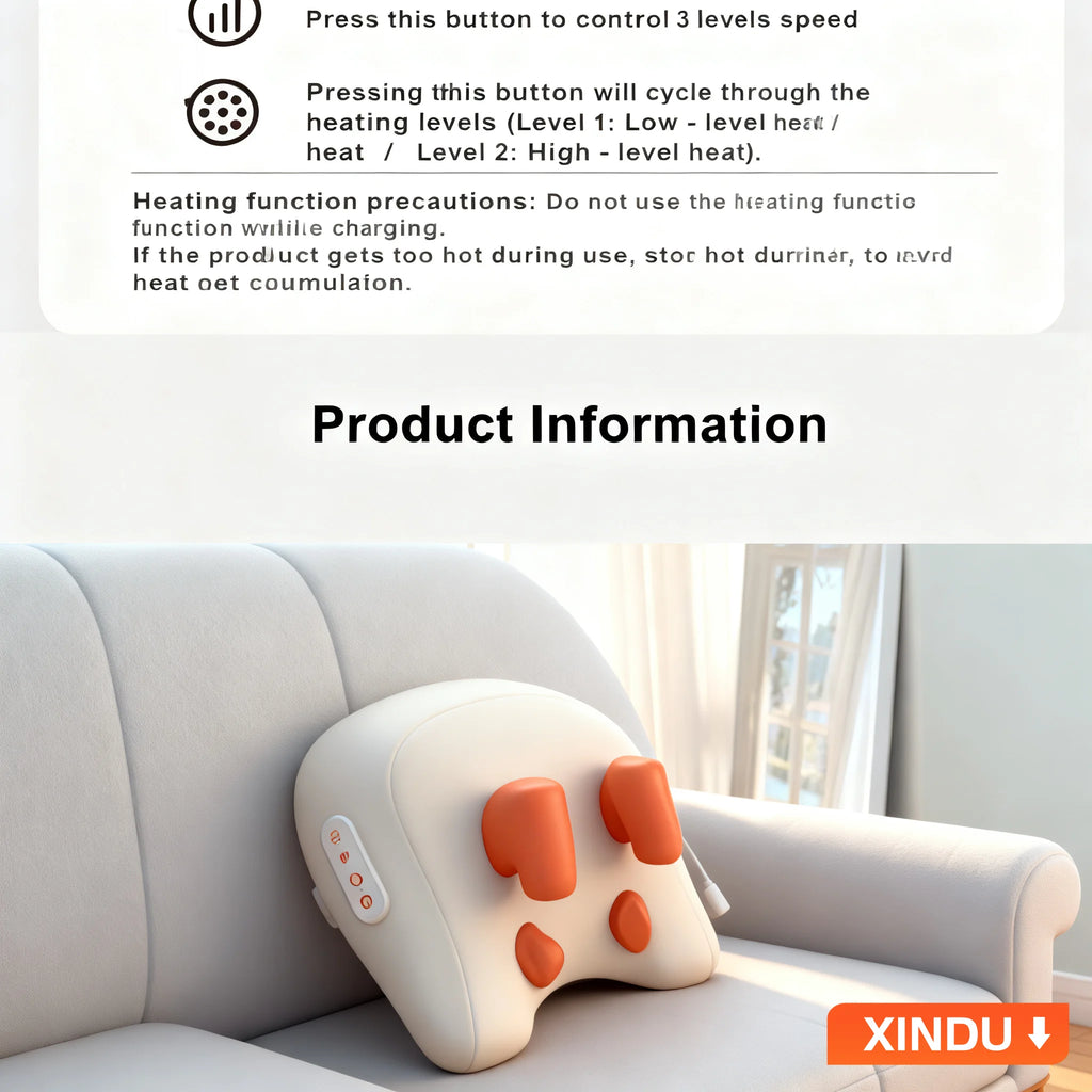 SPA Portable Pillow Massager Lazy Person Leading Shoulder Professional Super Strong Neck Massage Wireless Warm Pillow Type Massa