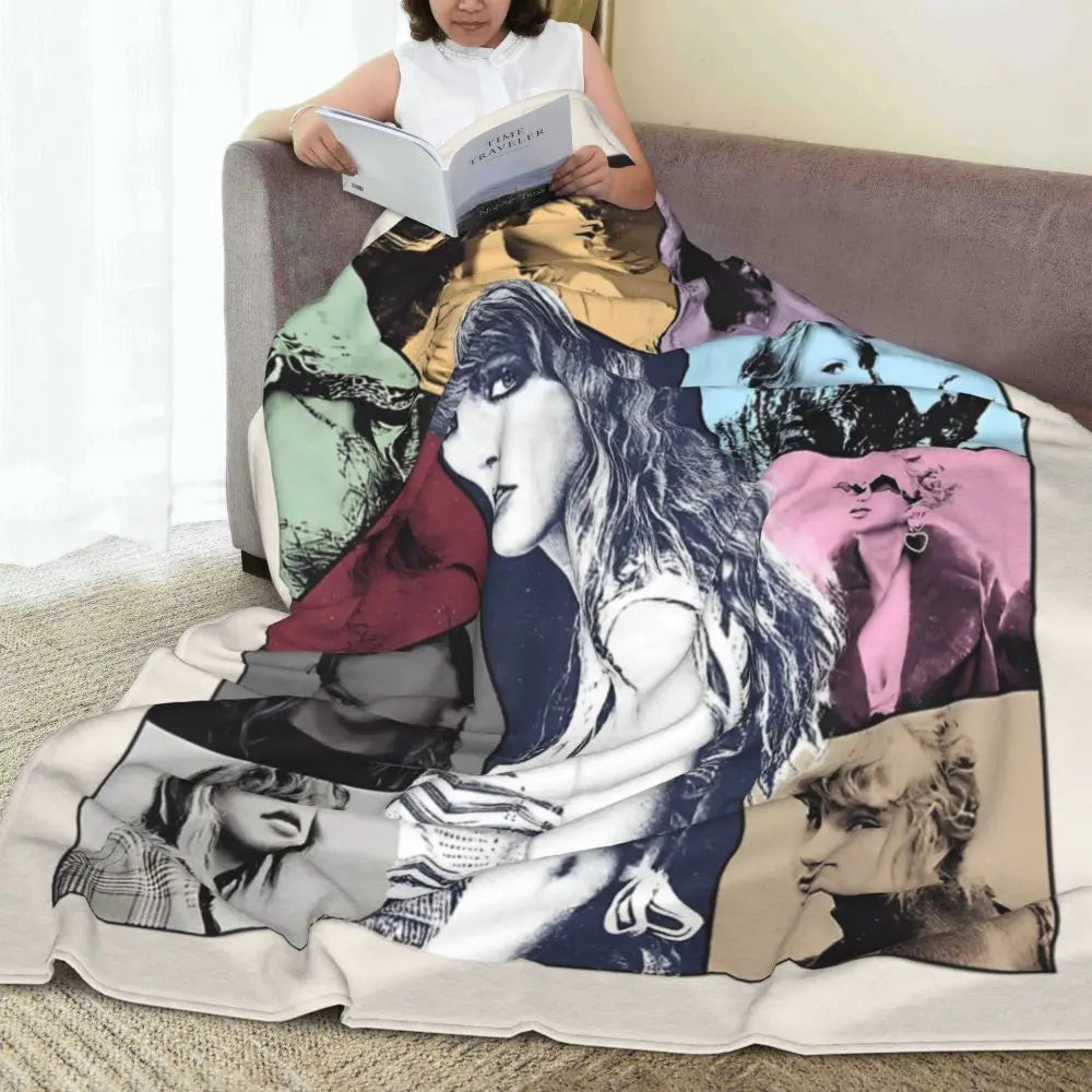 The Eras Tour Blanket Flannel Print Tayloring Portable Lightweight Thin Throw Blankets for Bedding Outdoor Quilt