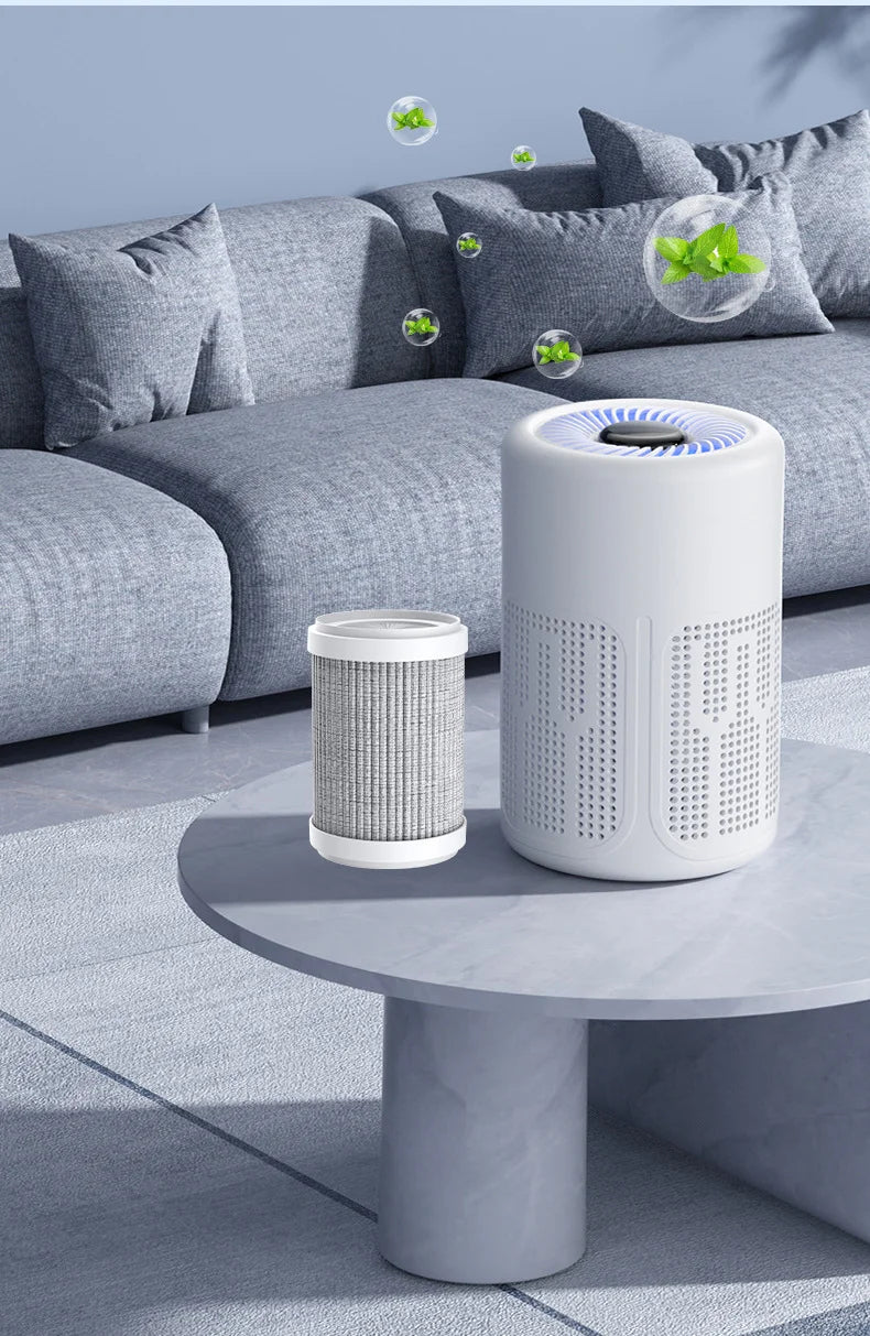 Mini Desktop Air Purifier HEPA Filter With Negative Ion Technology Eliminates Formaldehyde Odors Smoke And Dust Particles