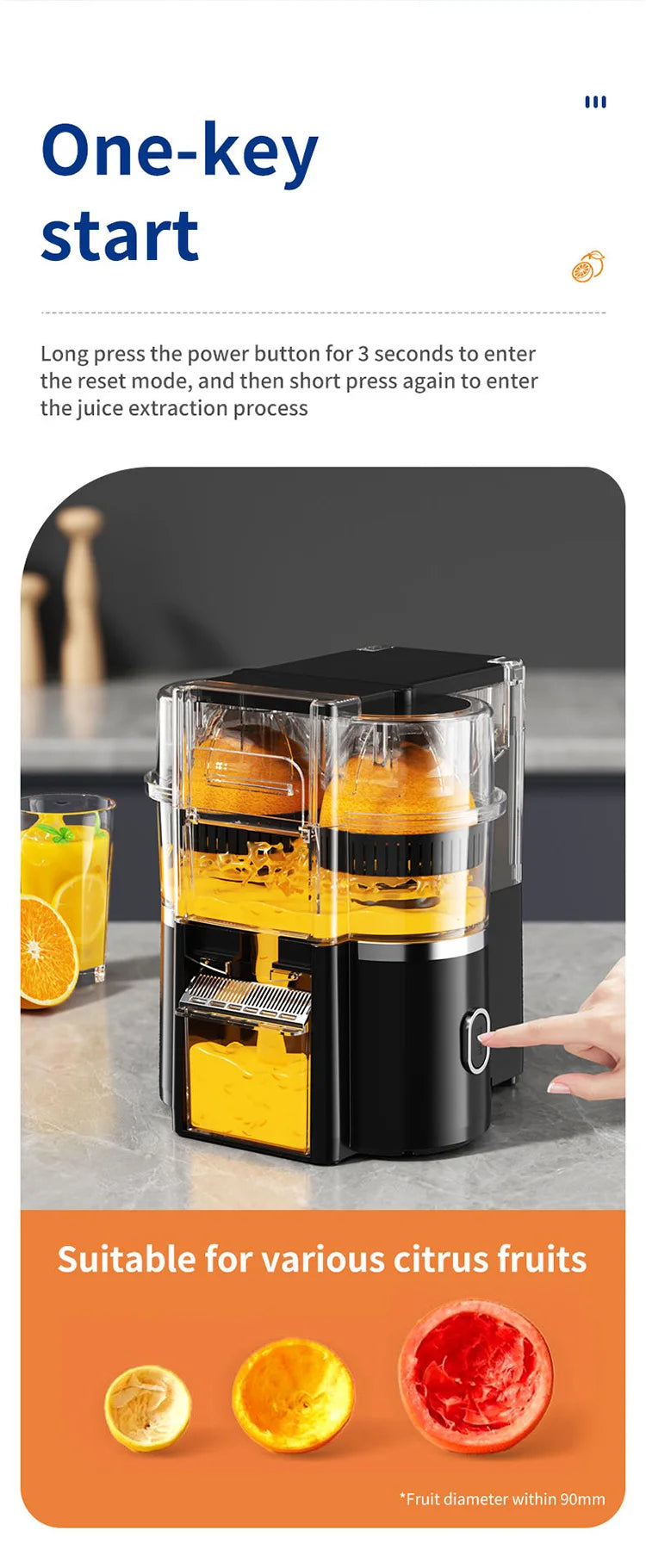 DualHead Electric Orange Juicer Squeezer Citrus Juicer Machines with Power Cord Cleaning Brush for Home Kitchen