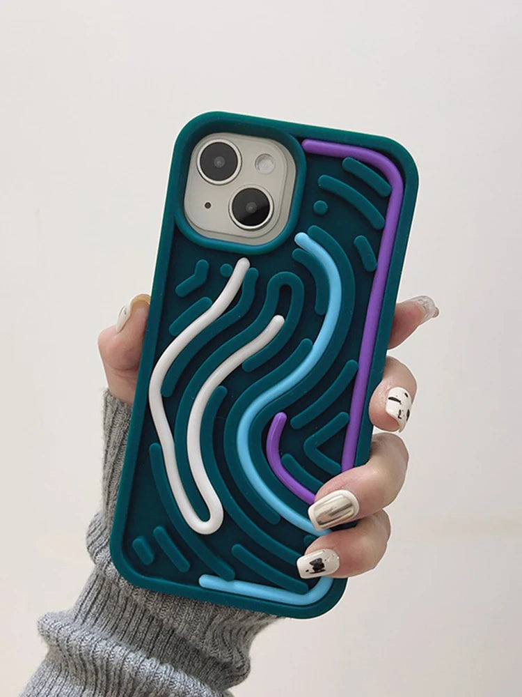 Funny Sensory Activity Board Silicone Decompression Phone Case For iPhone 16 15 14 13 12 11 17 Pro Max Soft Back Cover