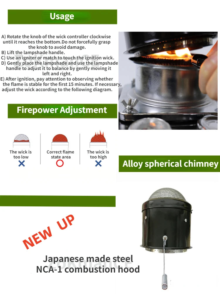 2 IN 1 Portable Kerosene Stove Heater 4.5L Kerosene Space Heater Outdoor Kerosene Heater for Camping  Fishing Hunting Cooking