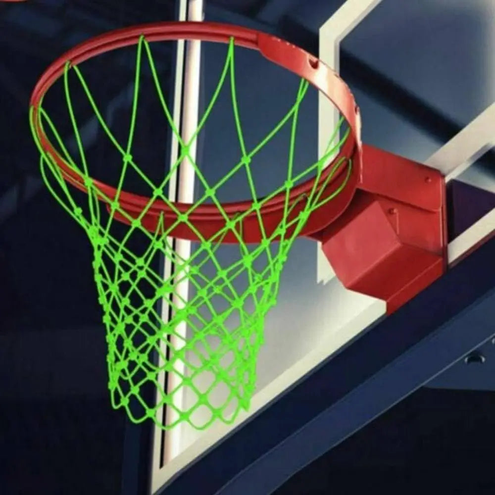 Nylon Glow Basketball Net Standard Size Nightlight Luminous Basketball Net Easy to Install 12 Loop Light-Up Hoop Net Replacement