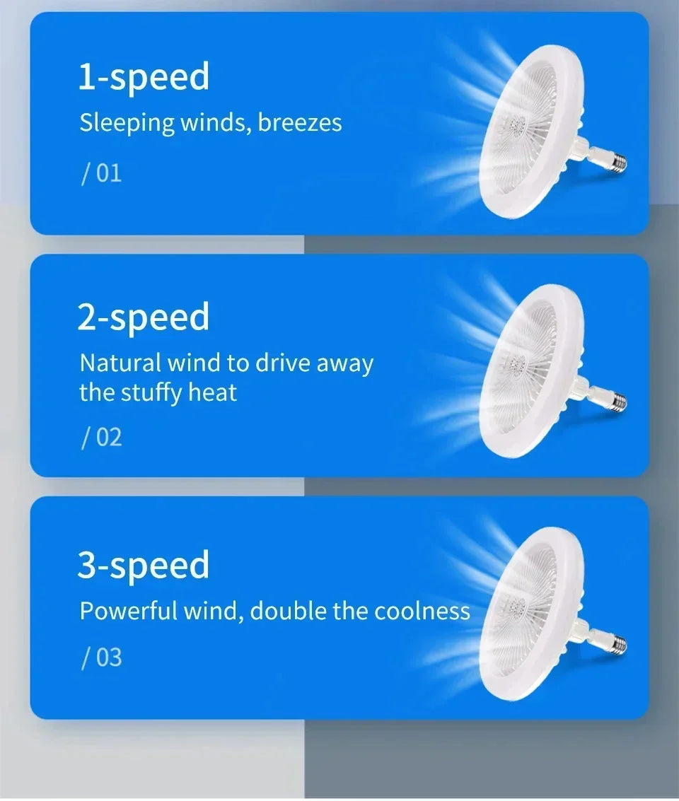 Rotatable 3in1 Ceiling Fan with Remote Control Lighting Lamp E27 Converter Base Lighting Base Bedroom Living Room ﻿Aromatherapy