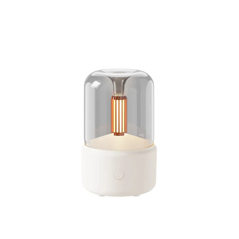 120ml Aromatherapy Humidifier Ultrasonic Humidifier with Creative Candlelight Design USB Air Humidifier for Sleep Aid Home Decor