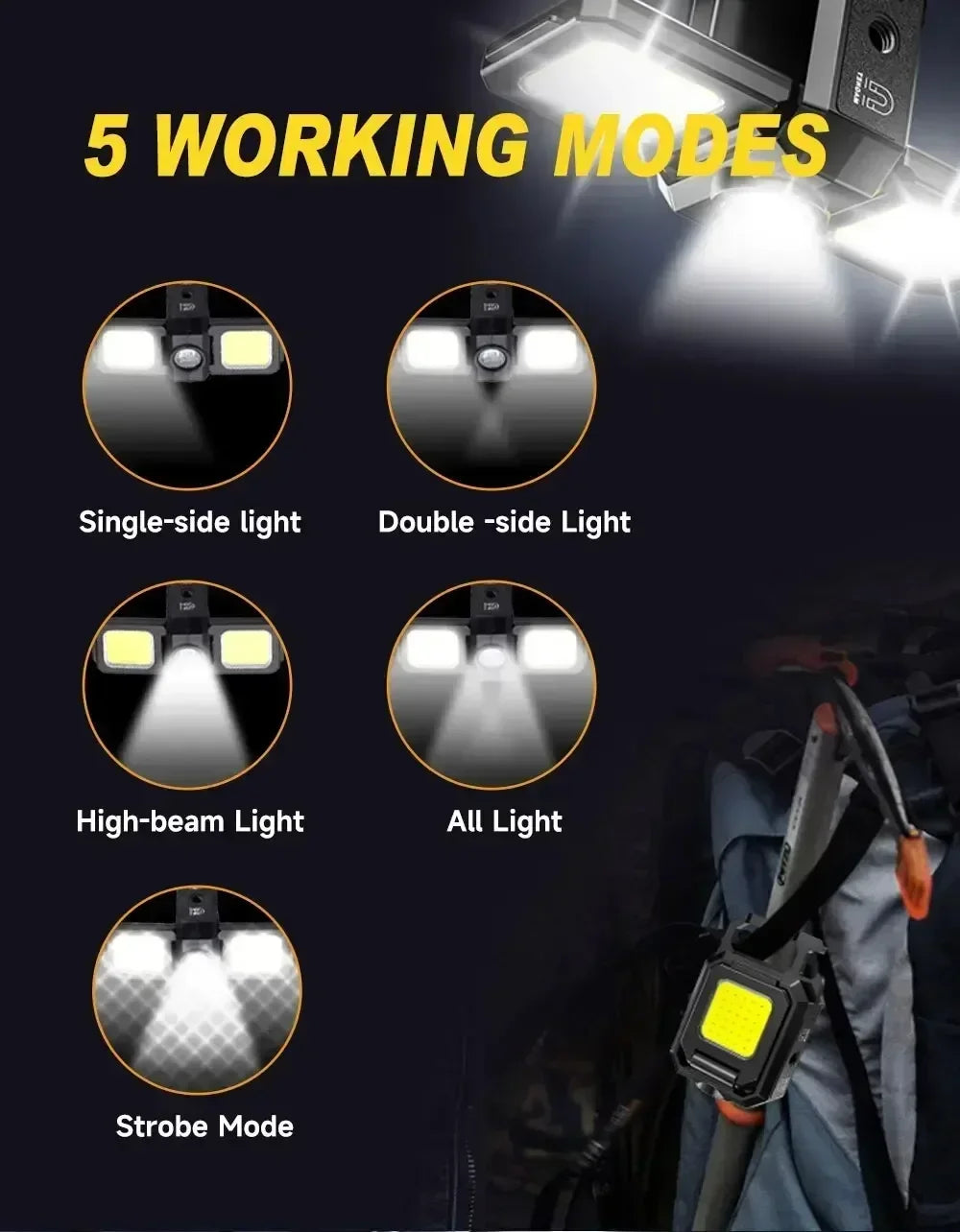 Bright COB Keychain Flashlight,Rechargeable Mini Work Light Magnetic Portable Pocket Lamp for Camping Fishing Hiking Emergency