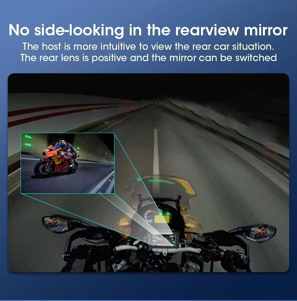 Srnubi 7 Inch Motorcycle Portable Navigation GPS Wireless Carplay Android Auto IP67 Waterproof Motorcycle Touch Screen Display