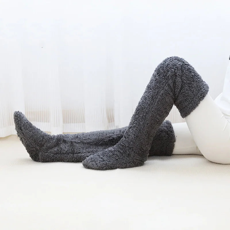 Leg Warmers storing Winter Fluffy Warm Leg Cover Home Over Knee Socks Thick koolo Leg Warmers Bed Long Socks Warm Socks