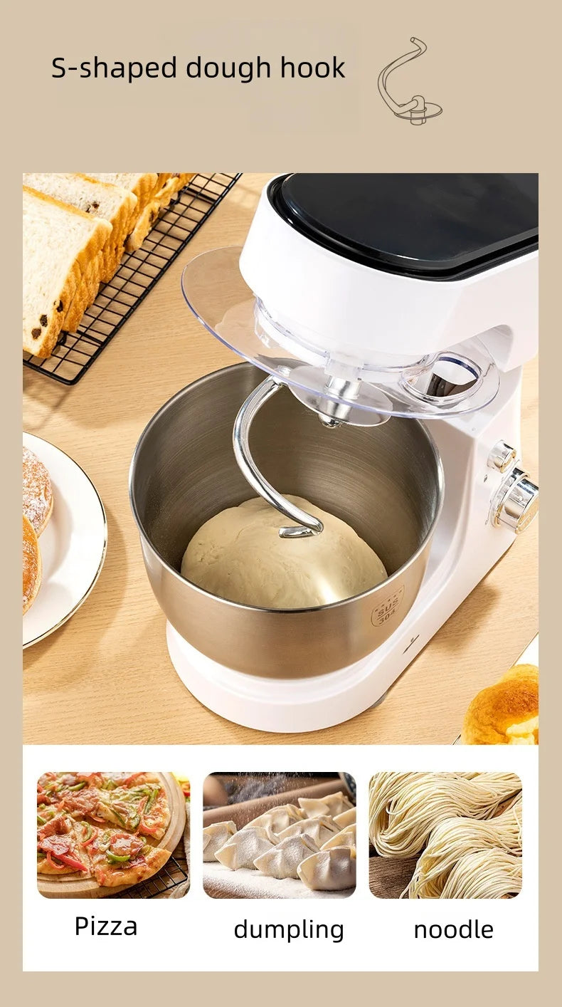 4L Chef machine household small dough kneader dough mixer electric cream whipping countertop egg beater