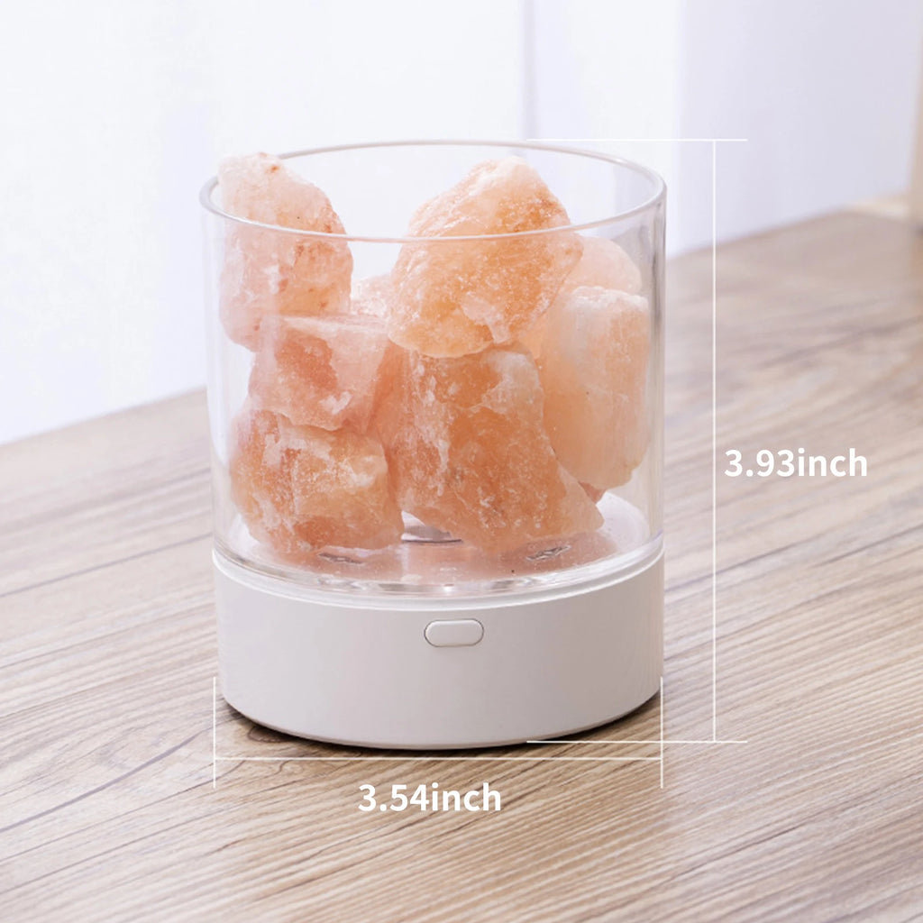 LED Rock Crystal Lamp Essential Oil Diffuser 7 Colors LED Crystal Salt Stone Night Light Home Office Bedroom Desktop Decoration