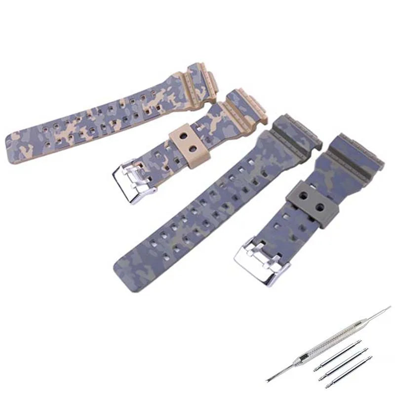 16mm Men's Camo Resin watch band Compatible for Casio GA-100/110/120/140 700 GD-100 GLS-100 GAX-100 watch strap rubber wristband