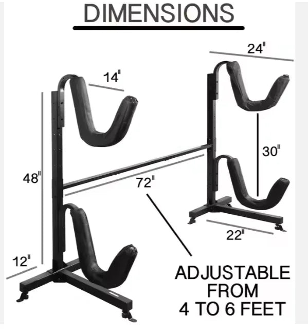 Freestanding Heavy Duty Metal Kayak Surfboard Storage Rack Steel with Acrylic and MDF for Retail Display in Shops