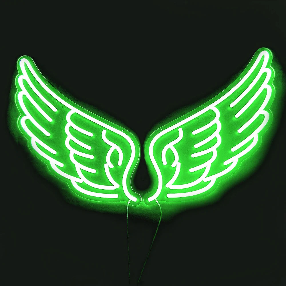 DECO Angel Wing Pink Led Neon Signs(22x14 inch) Led Signs Wall Decor for Girl Bedroom Kids Room Wedding Decor